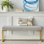 Banc d'entrée rembourré avec pieds en bois – Banc d'appoint moderne
