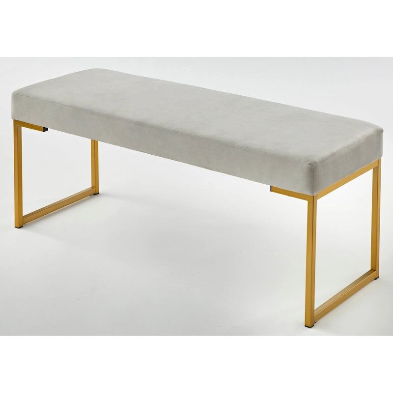 Banc d'entrée rembourré avec pieds en bois – Banc d'appoint moderne