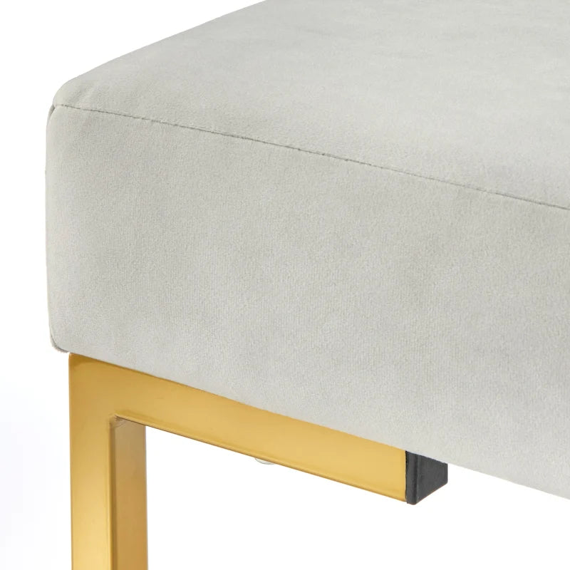 Banc d'entrée rembourré avec pieds en bois – Banc d'appoint moderne