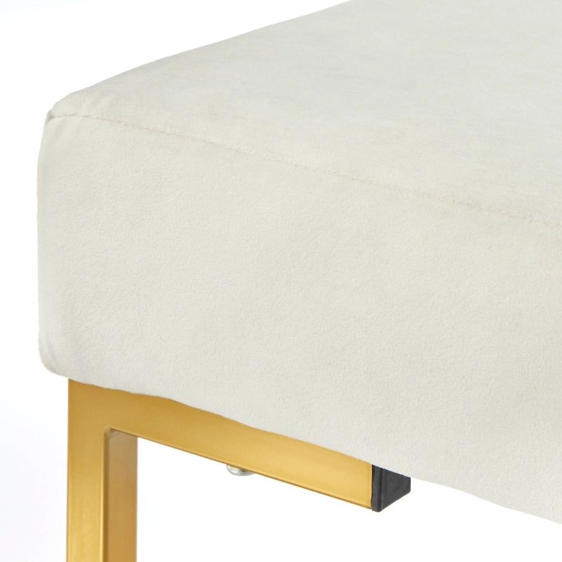 Banc d'entrée rembourré avec pieds en bois – Banc d'appoint moderne