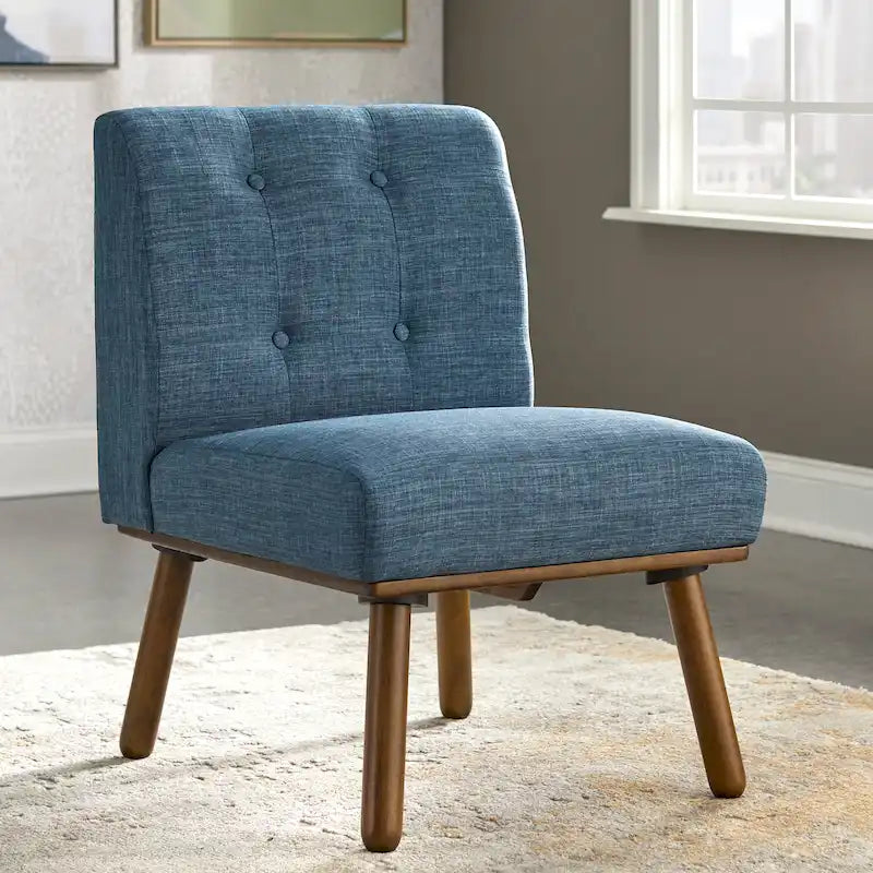 Fauteuil d'appoint moderne sans accoudoirs, en tissu, pour salon