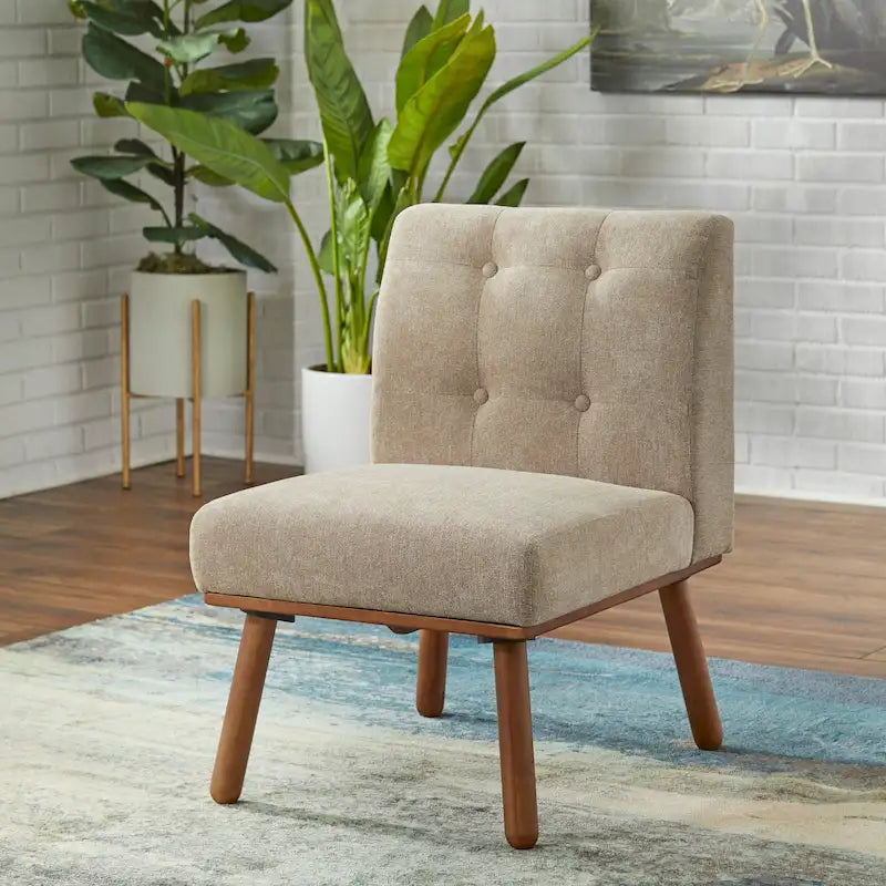 Fauteuil d'appoint moderne sans accoudoirs, en tissu, pour salon