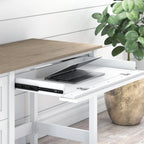 Bureau d'ordinateur de 137 cm avec tiroirs et rangements pour bureau à domicile