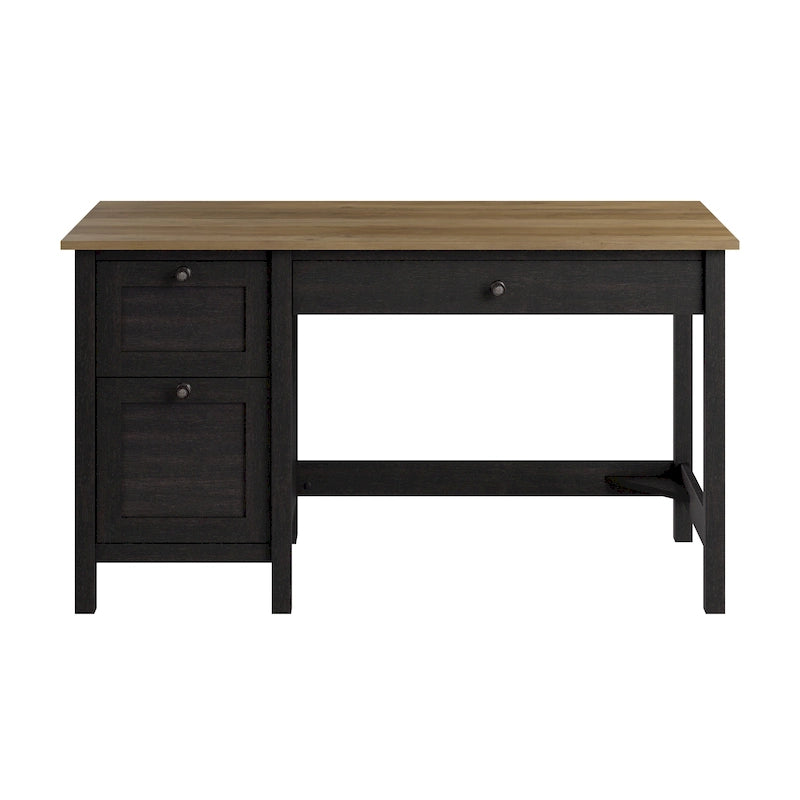 Bureau d'ordinateur de 137 cm avec tiroirs et rangements pour bureau à domicile