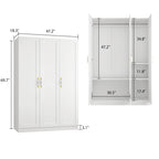 Armoire Penderie Étagères Tringle Portes Meuble de Rangement pour Placard