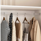 Armoire Penderie Étagères Tringle Portes Meuble de Rangement pour Placard