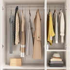 Armoire Penderie Étagères Tringle Portes Meuble de Rangement pour Placard