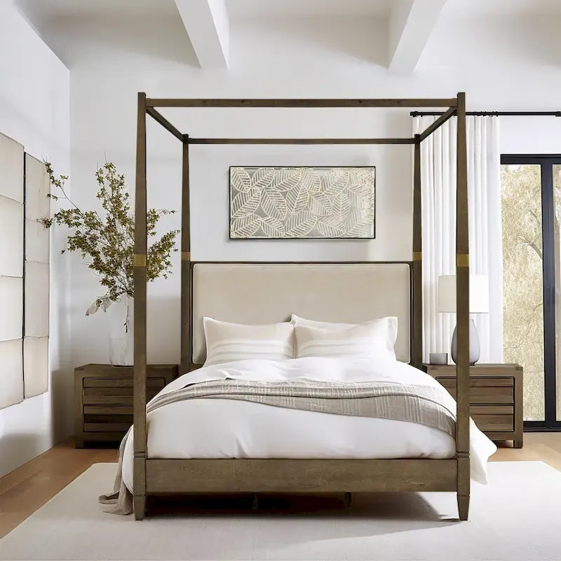 Madison Park Cheshire Brown Canopy Bed Queen