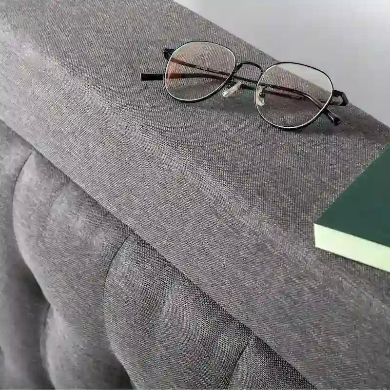 Cadre de lit plateforme rembourré capitonné gris foncé Cal King