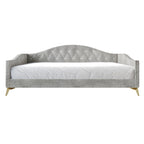 Lit de repos double rembourré avec capitonnage en cristal élégant – Style glamour