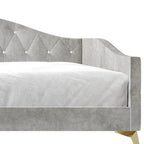 Lit de repos double rembourré avec capitonnage en cristal élégant – Style glamour