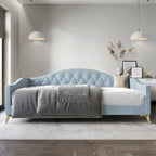 Lit de repos double rembourré avec capitonnage en cristal élégant – Style glamour