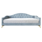 Lit de repos double rembourré avec capitonnage en cristal élégant – Style glamour
