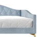 Lit de repos double rembourré avec capitonnage en cristal élégant – Style glamour
