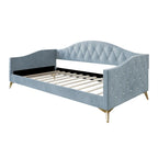 Lit de repos double rembourré avec capitonnage en cristal élégant – Style glamour