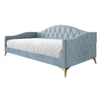 Lit de repos double rembourré avec capitonnage en cristal élégant – Style glamour