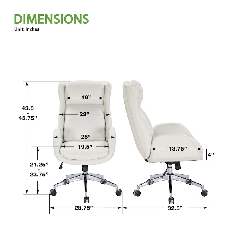 Fauteuil de bureau de direction en similicuir avec hauteur et accoudoirs réglables