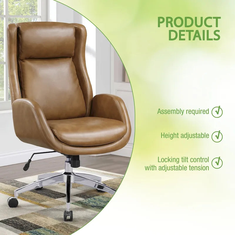 Fauteuil de bureau de direction en similicuir avec hauteur et accoudoirs réglables