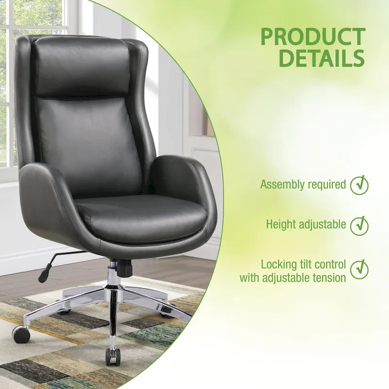 Fauteuil de bureau de direction en similicuir avec hauteur et accoudoirs réglables