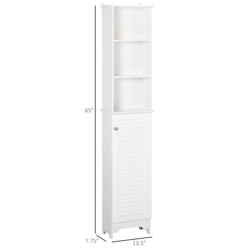 Colonne de rangement de salle de bain autoportante avec étagères réglables