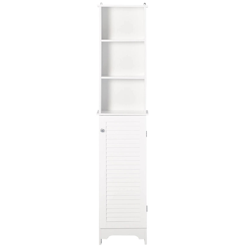 Colonne de rangement de salle de bain autoportante avec étagères réglables