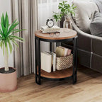 Tables d'appoint pour salon,Table d'appoint ronde,Table d'appoint ronde avec cadre en métal