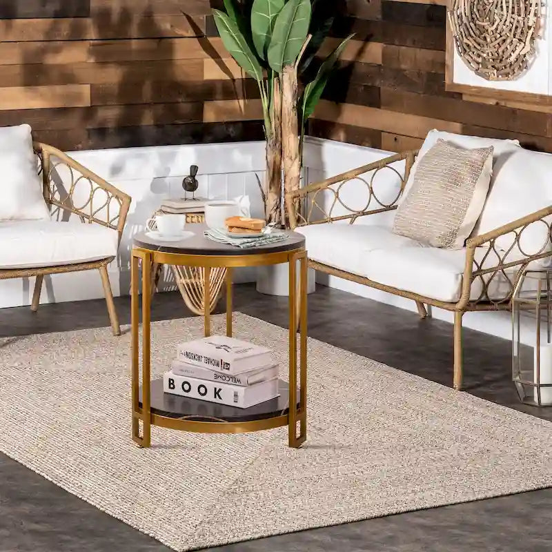 Tables d'appoint pour salon,Table d'appoint ronde,Table d'appoint ronde avec cadre en métal