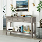 Console de style rétro Merax avec trois tiroirs supérieurs et une étagère inférieure