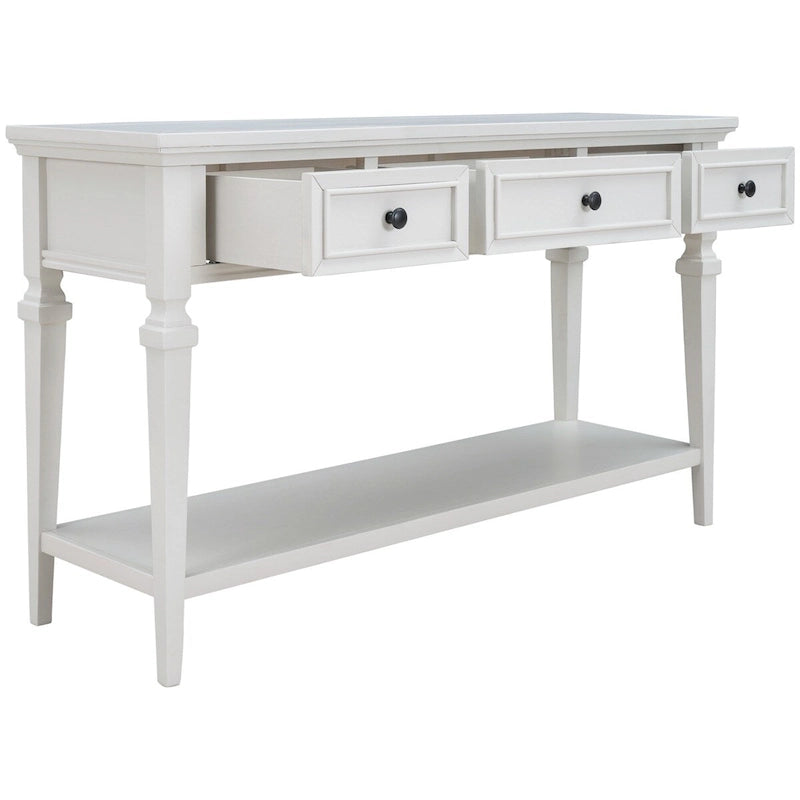 Console de style rétro Merax avec trois tiroirs supérieurs et une étagère inférieure