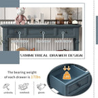 Console de style rétro Merax avec trois tiroirs supérieurs et une étagère inférieure