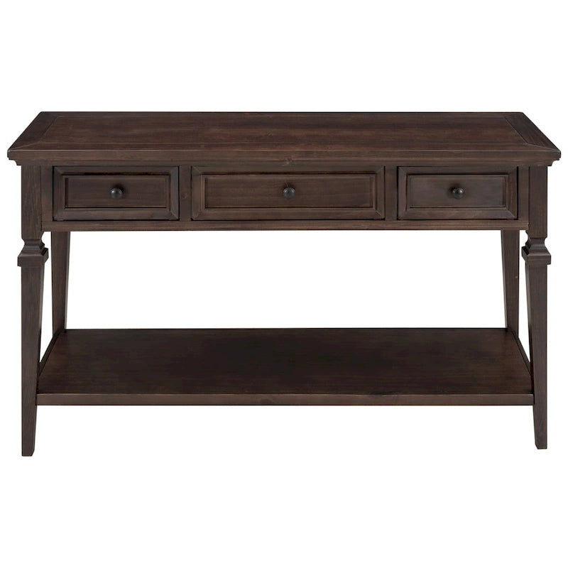 Console de style rétro Merax avec trois tiroirs supérieurs et une étagère inférieure