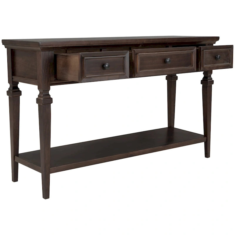 Console de style rétro Merax avec trois tiroirs supérieurs et une étagère inférieure