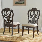 Ensemble de salle à manger traditionnel en bois finition noyer avec table et chaises