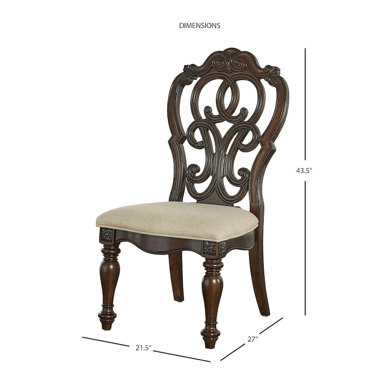 Ensemble de salle à manger traditionnel en bois finition noyer avec table et chaises