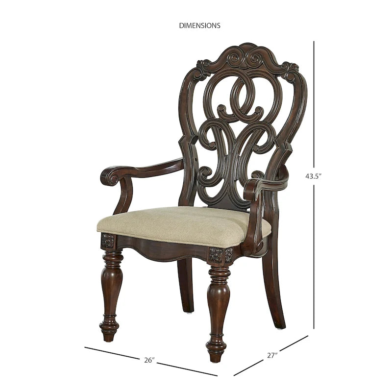 Ensemble de salle à manger traditionnel en bois finition noyer avec table et chaises