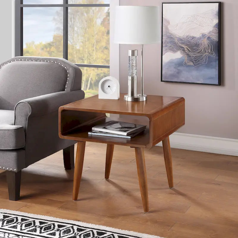 Table d'appoint Alborg – Fini noyer foncé