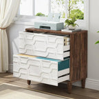 Meuble de classement latéral à 2 tiroirs pour format A4/Lettre/Légal, meuble de rangement de bureau blanc et gris, support d'imprimante