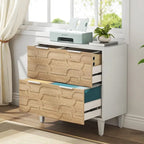 Meuble de classement latéral à 2 tiroirs pour format A4/Lettre/Légal, meuble de rangement de bureau blanc et gris, support d'imprimante