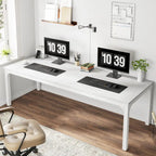 Bureau d'ordinateur double extra-long de 200 cm pour 2 personnes, pour bureau à domicile
