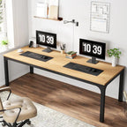 Bureau d'ordinateur double extra-long de 200 cm pour 2 personnes, pour bureau à domicile