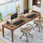 Bureau d'ordinateur double extra-long de 200 cm pour 2 personnes, pour bureau à domicile