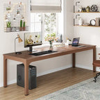 Bureau d'ordinateur double extra-long de 200 cm pour 2 personnes, pour bureau à domicile