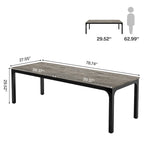 Bureau d'ordinateur double extra-long de 200 cm pour 2 personnes, pour bureau à domicile