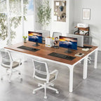 Bureau d'ordinateur double extra-long de 200 cm pour 2 personnes, pour bureau à domicile