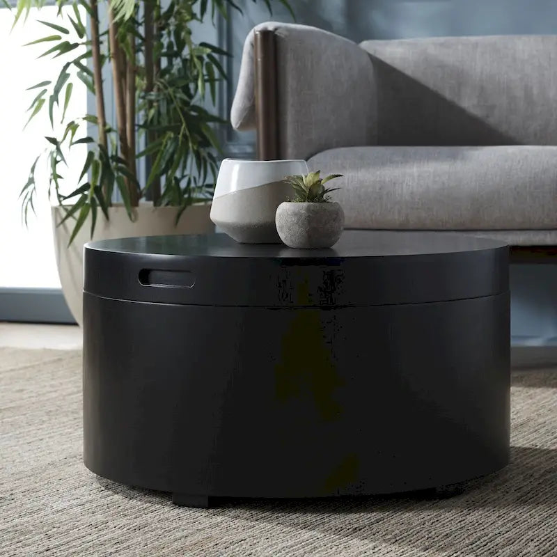 Table basse ronde avec plateau de rangement Safavieh Ioana – 23 L x 23 P x 13 H – 23Lx23Px13H