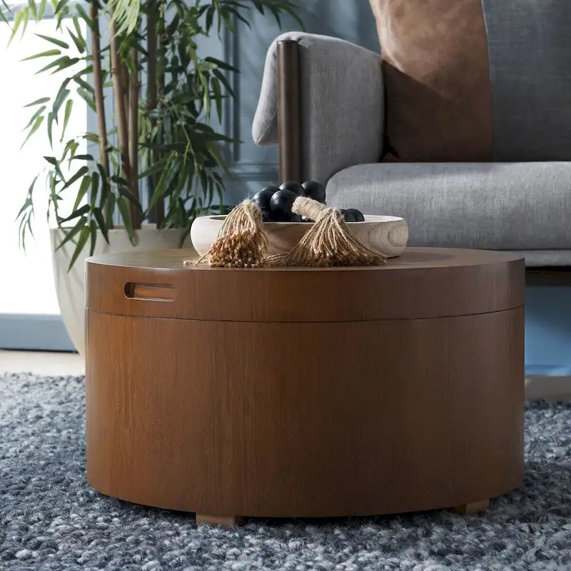 Table basse ronde avec plateau de rangement Safavieh Ioana – 23 L x 23 P x 13 H – 23Lx23Px13H