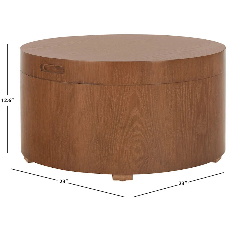 Table basse ronde avec plateau de rangement Safavieh Ioana – 23 L x 23 P x 13 H – 23Lx23Px13H