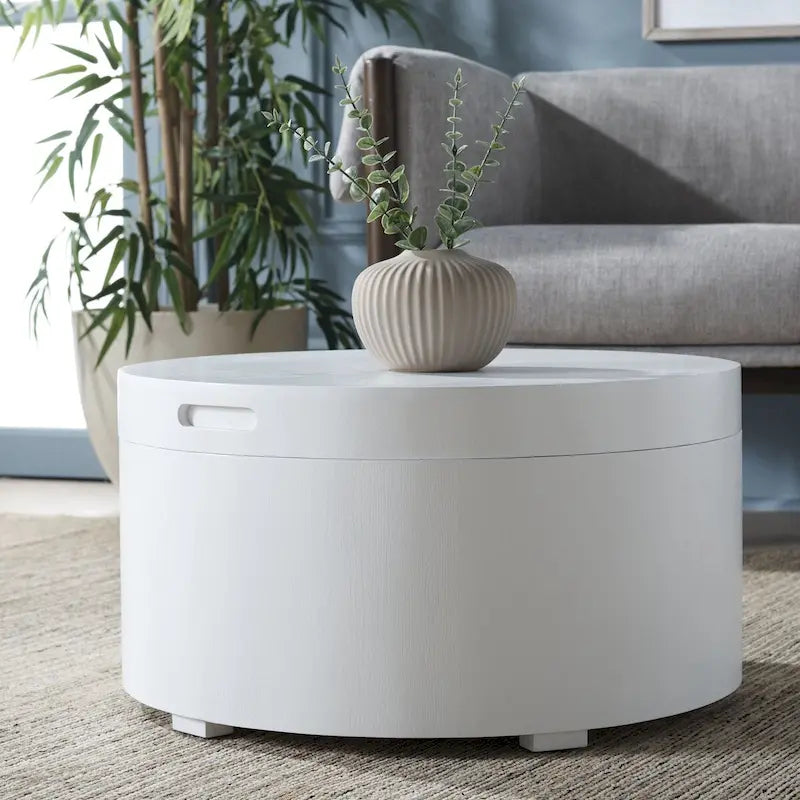 Table basse ronde avec plateau de rangement Safavieh Ioana – 23 L x 23 P x 13 H – 23Lx23Px13H