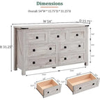 Commode rustique à 7 tiroirs, commode en bois, organiseur de commodes