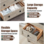 Commode rustique à 7 tiroirs, commode en bois, organiseur de commodes